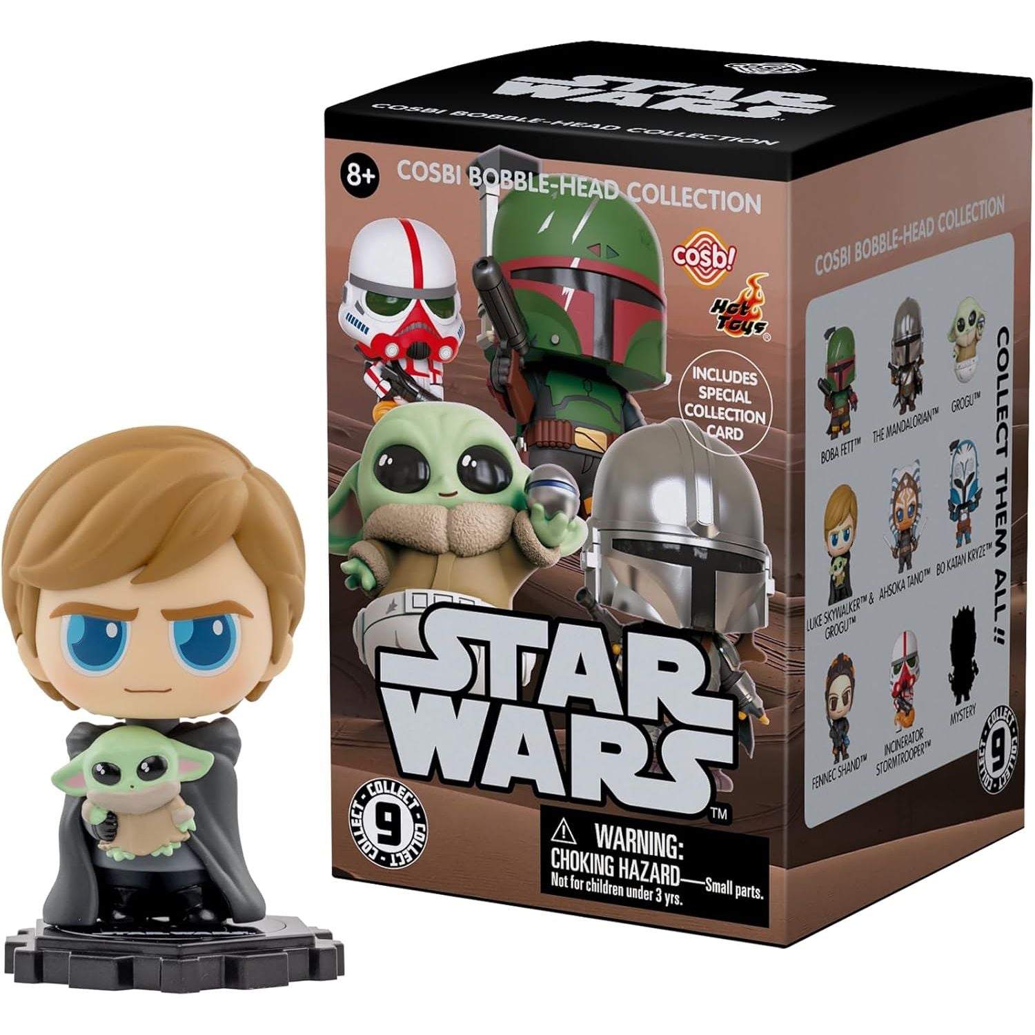 YuMe Star Wars Cosbi Bobble Head Collectible Mini Figure & Accessories | Blind Box Collection | Official Merchandise | Surprise Toy Gift | Collect All 9 Figures (8 Plus 1 Rare Chase)