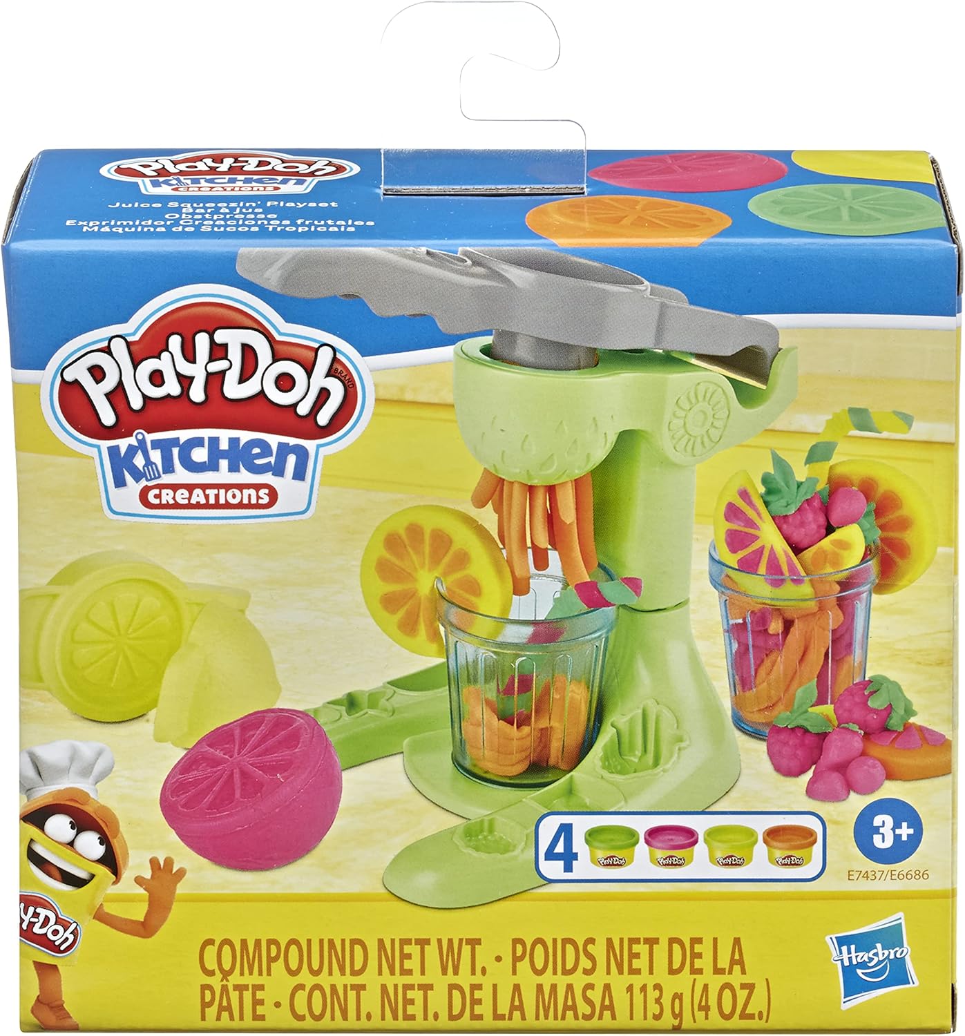 Play-Doh Kitchen Creations Juice Squeezin' Toy Juicer for Kids 3 Years and Up with 4 Non-Toxic Colors