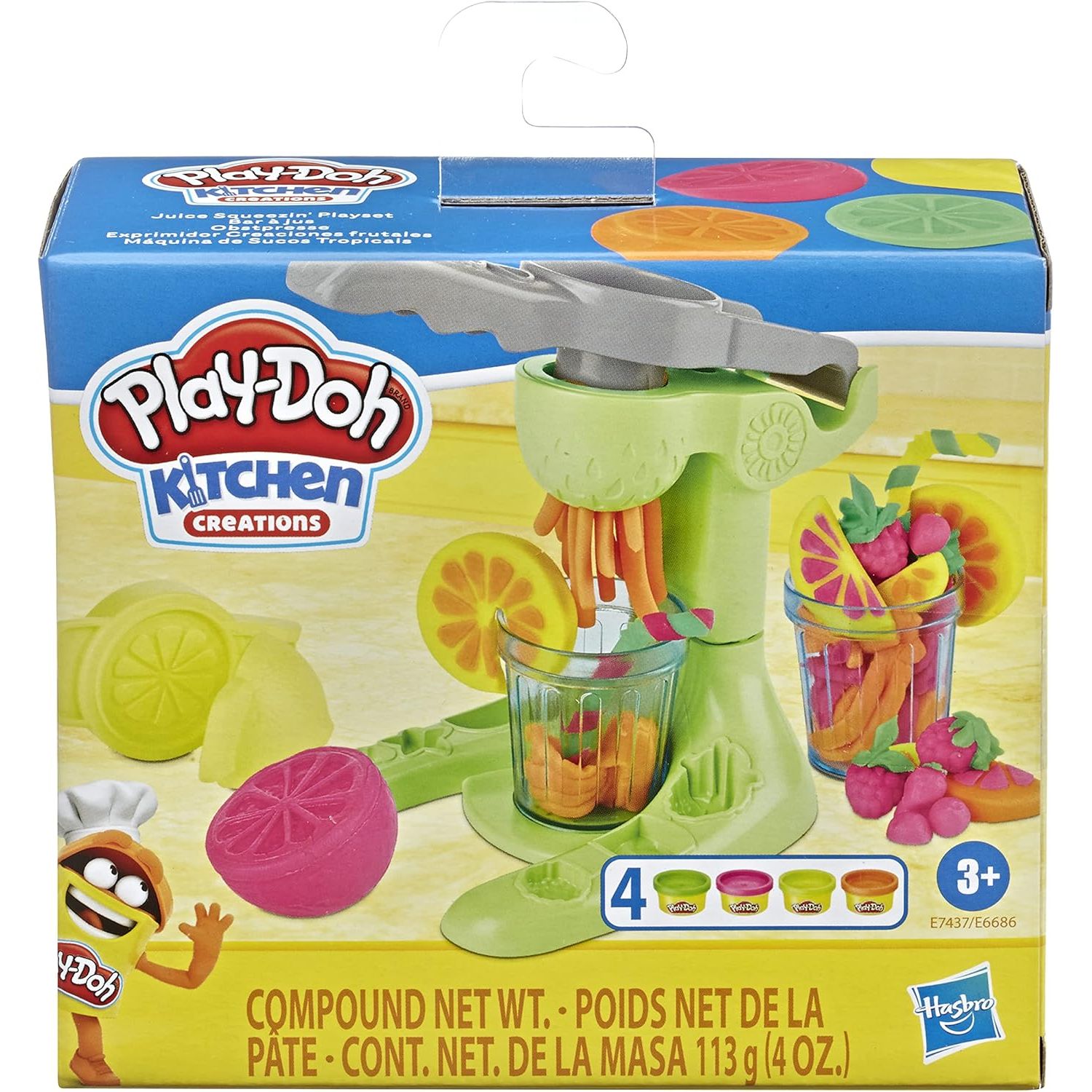 Play-Doh Kitchen Creations Juice Squeezin' Toy Juicer for Kids 3 Years and Up with 4 Non-Toxic Colors