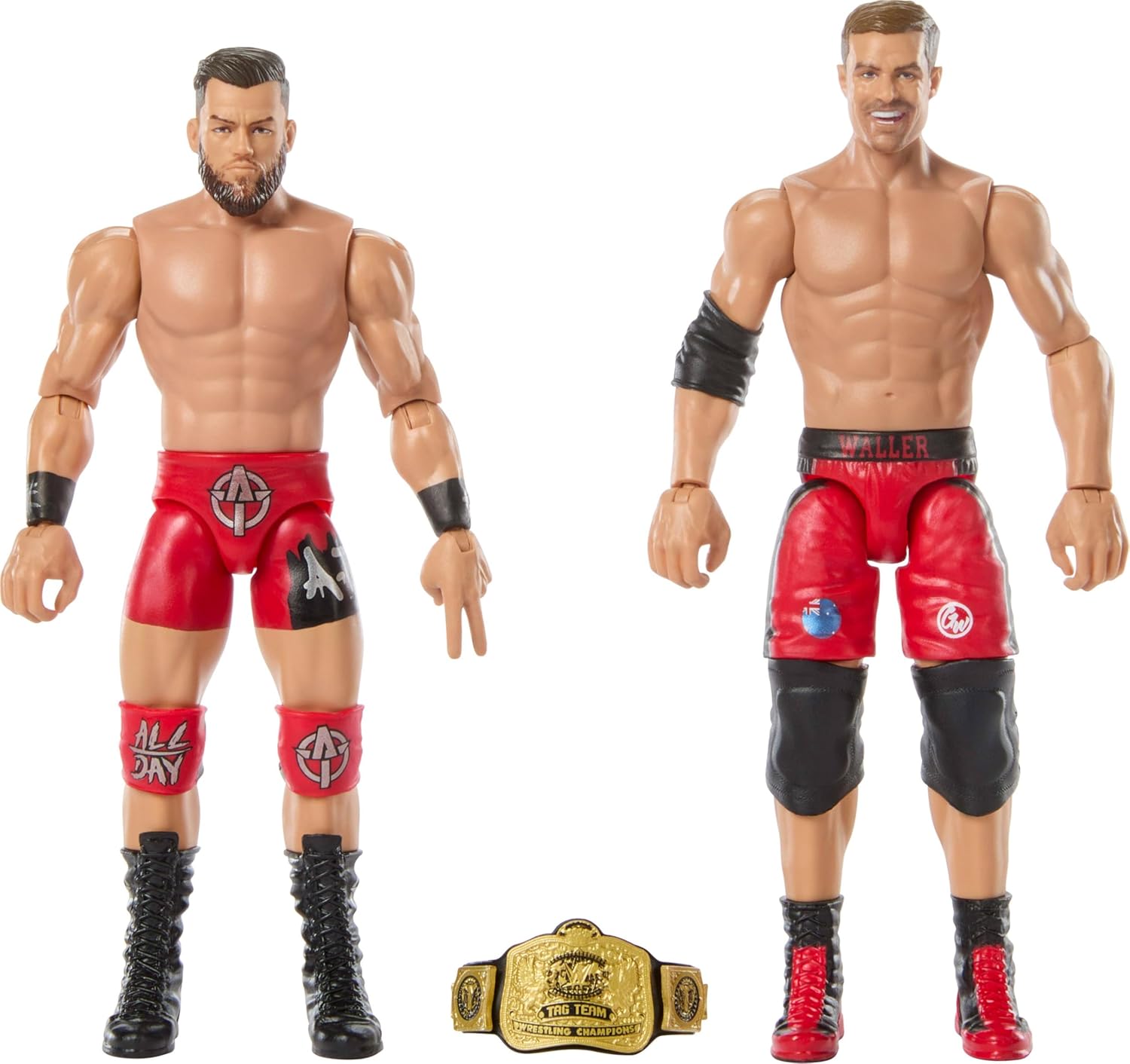 Mattel WWE Main Event Showdown Action Figures 2-Pack with Accessory, Series #22 Austin Theory & Grayson Waller Collectible Set, 6-inch
