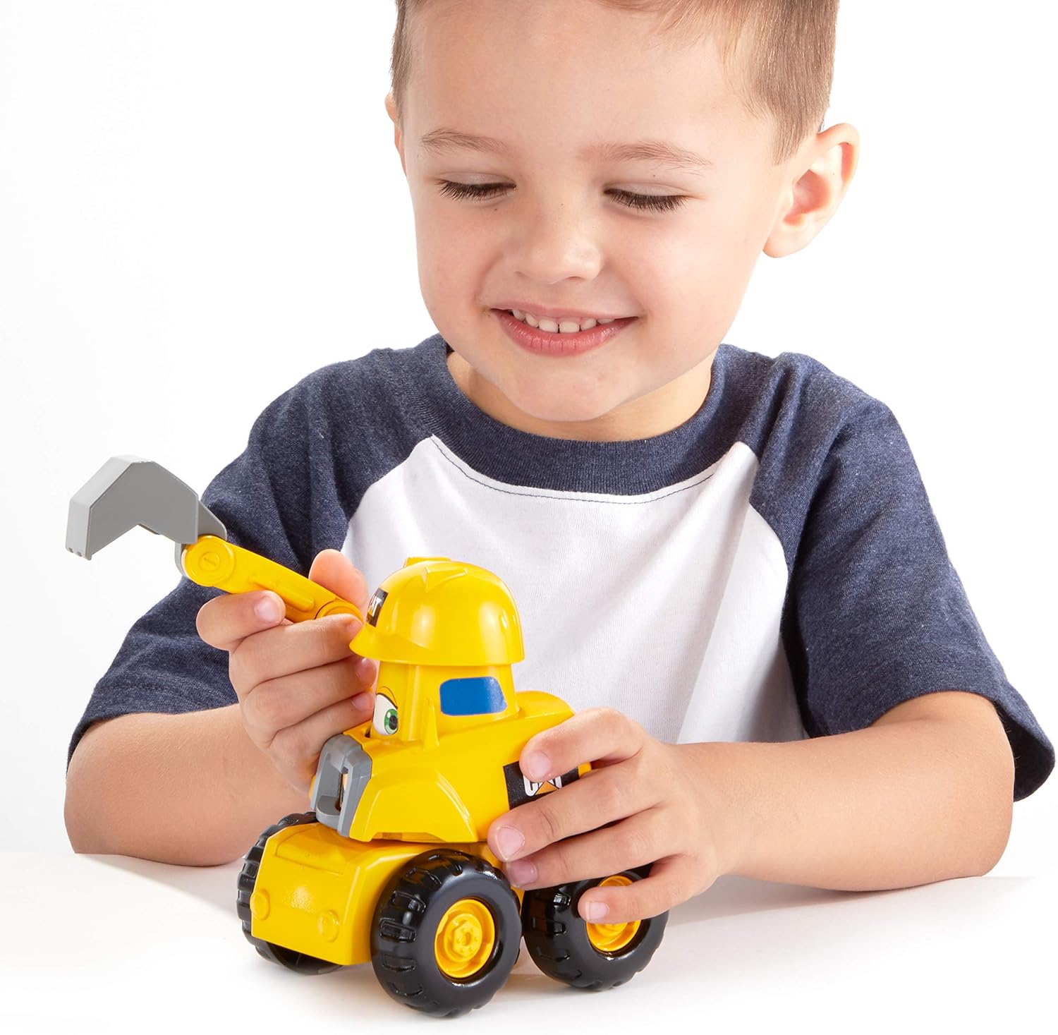 CAT Construction Toys, Junior Crew Construction Pals Excavator EduCATional Preschool Vehicle with Kid Vroom Sounds and Animated Face. for Ages 2+