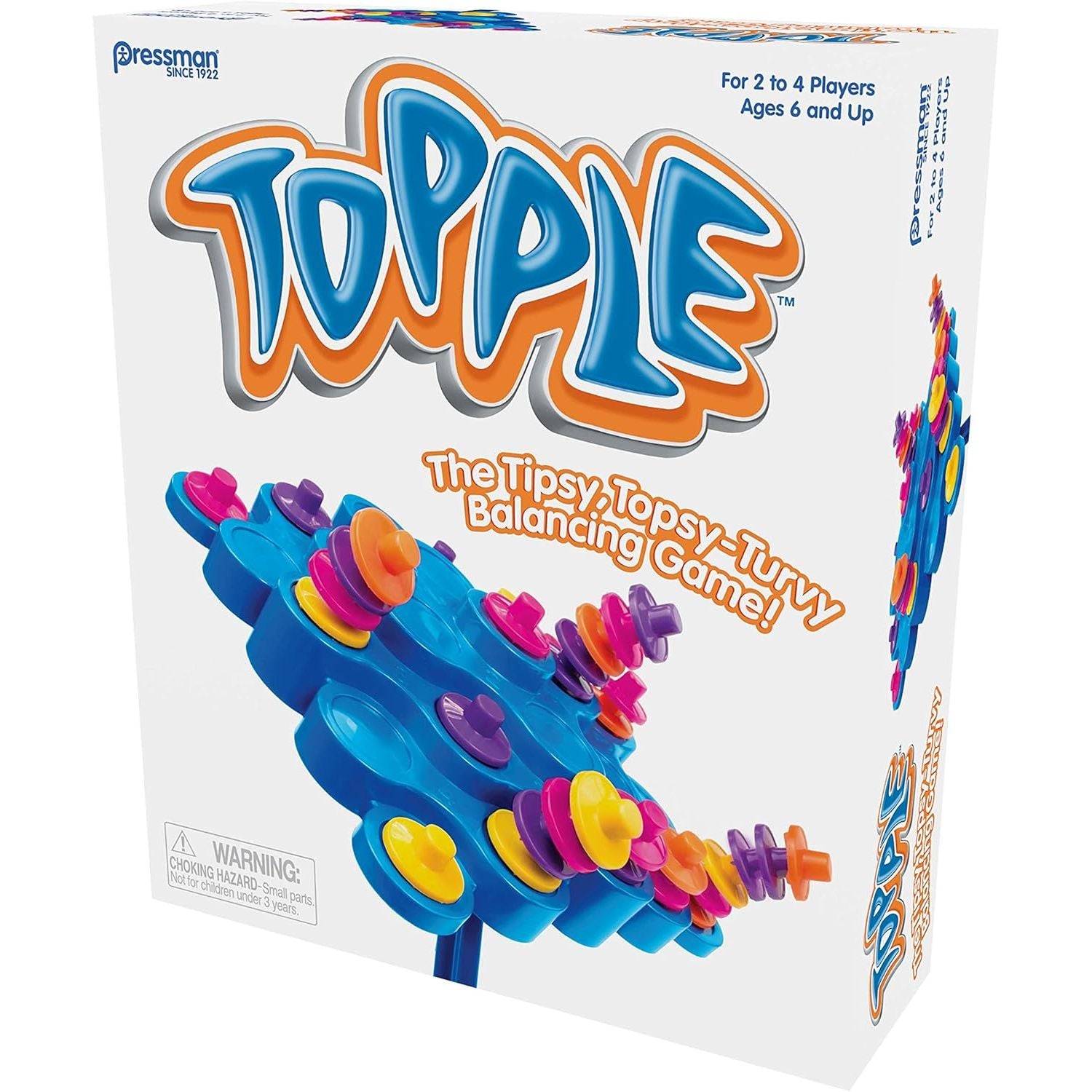 Pressman Original Topple Board Game | Classic & Fun Balancing Game for Kids & Family | Promotes STEM Skills | Great Gift Idea | 2-4 Players, Ages 6+