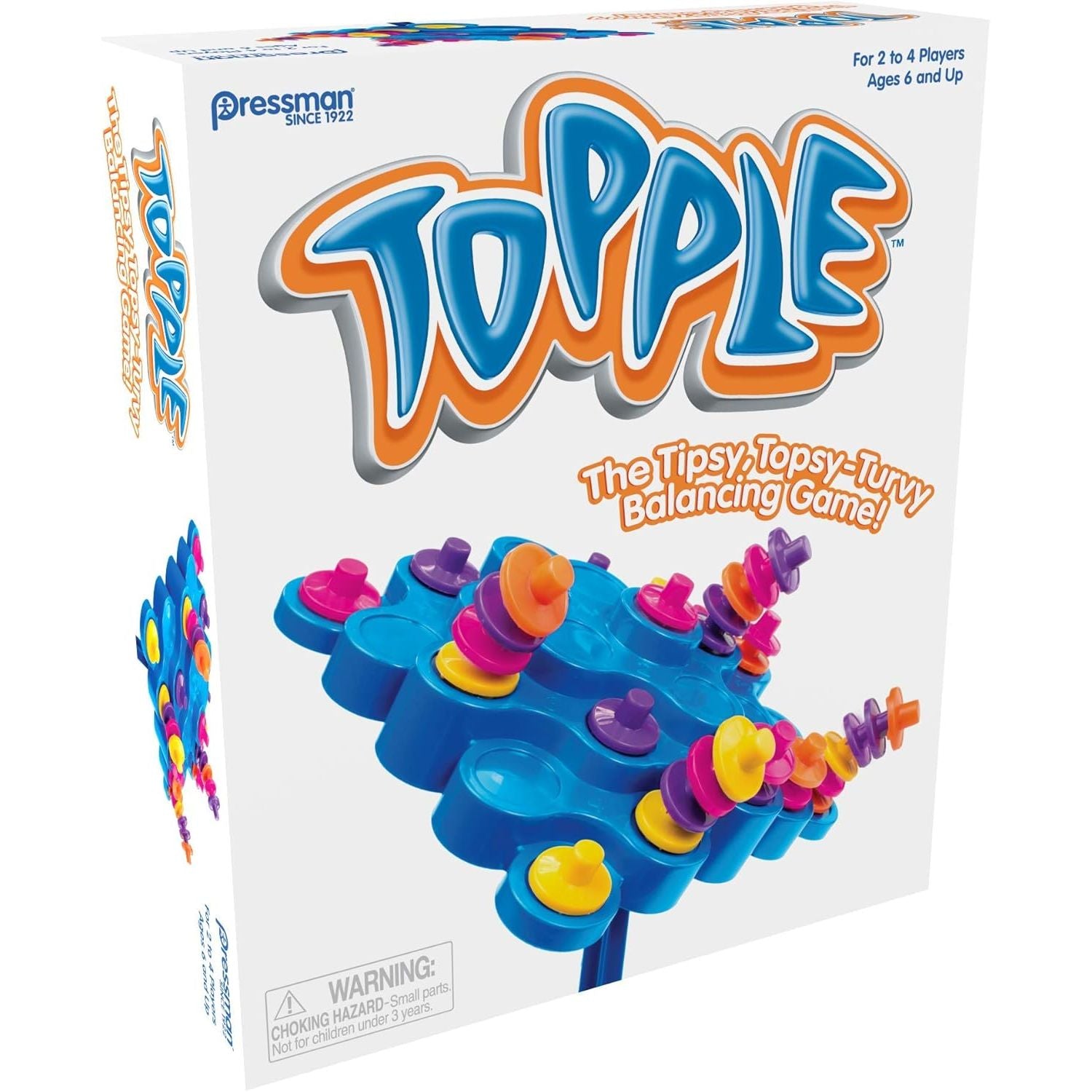 Pressman Original Topple Board Game | Classic & Fun Balancing Game for Kids & Family | Promotes STEM Skills | Great Gift Idea | 2-4 Players, Ages 6+