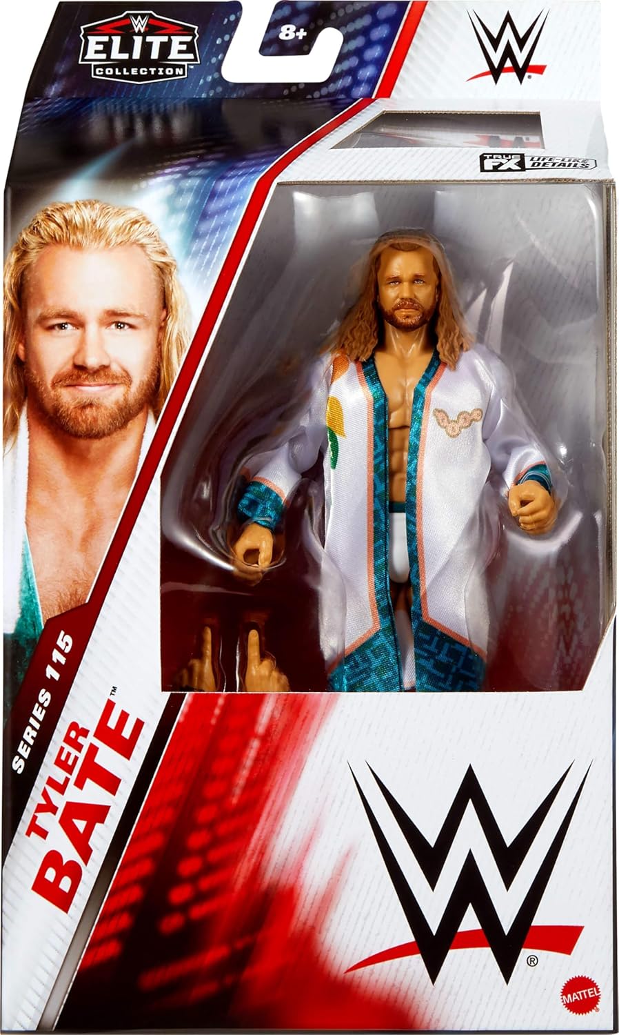 Mattel WWE Elite Action Figure & Accessories, Series #115 6-inch Collectible Tyler Bate with 25 Articulation Points & Swappable Hands