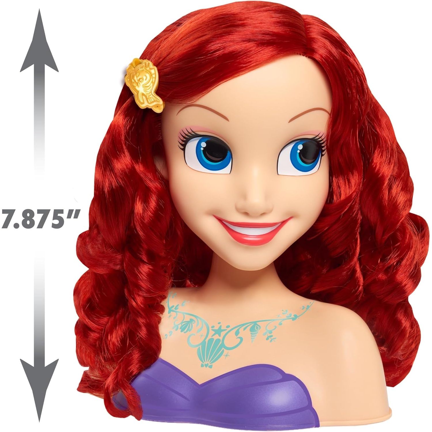 Disney Princess Ariel Styling Head, Red Hair, 10 Piece Pretend Play Set, The Little Mermaid, Officially Licensed Kids Toys for Ages 3 Up by Just Play