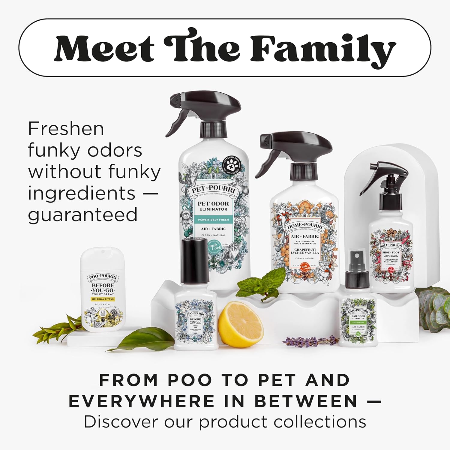 Home-Pourri Air + Fabric Multi-Purpose Odor Freshener Spray, Bamboo Rain, 11 Fl Oz - Jasmine, Bamboo and Fresh Grass