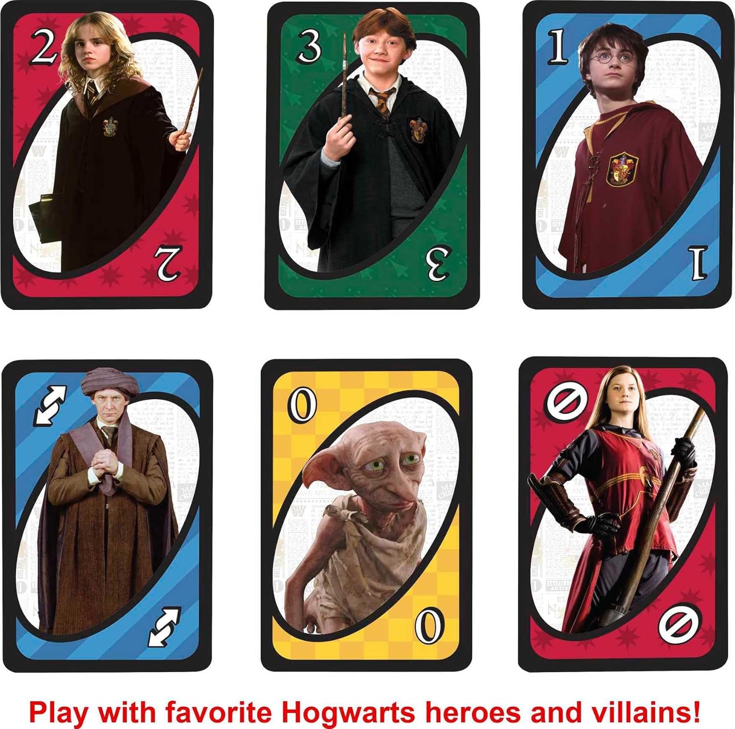 Mattel Games UNO Harry Potter Card Game for Kids, Adults & Parties, Collectible Deck Based on Popular Series for 2 to 10 Players