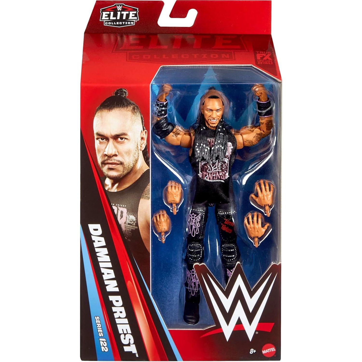 Mattel WWE Elite Action Figure & Accessories, Series #122 Set, 6-inch Collectible Damian Priest with 25 Articulation Points & Swappable Hands