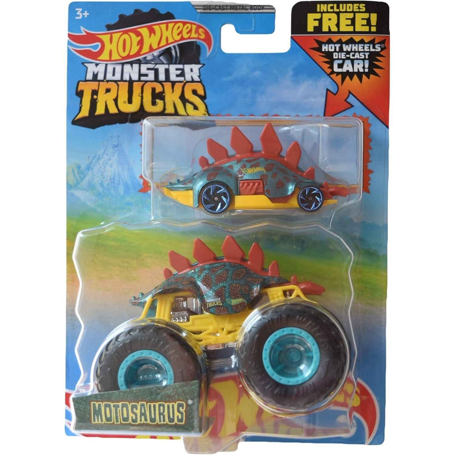 Hot Wheels Monster Trucks Motosaurus, [Teal] 1:64 Scale Includes Die Cast