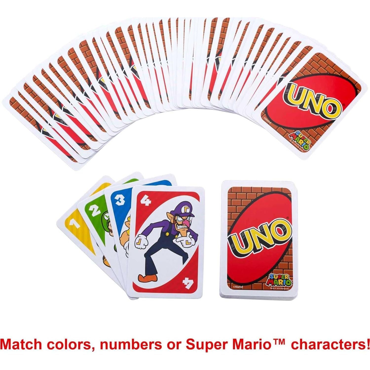 Mattel Games UNO Super Mario Card Game for Kids, Adults, Families & Game Nights, Themed Deck & Special Rule for 2 to 10 Players