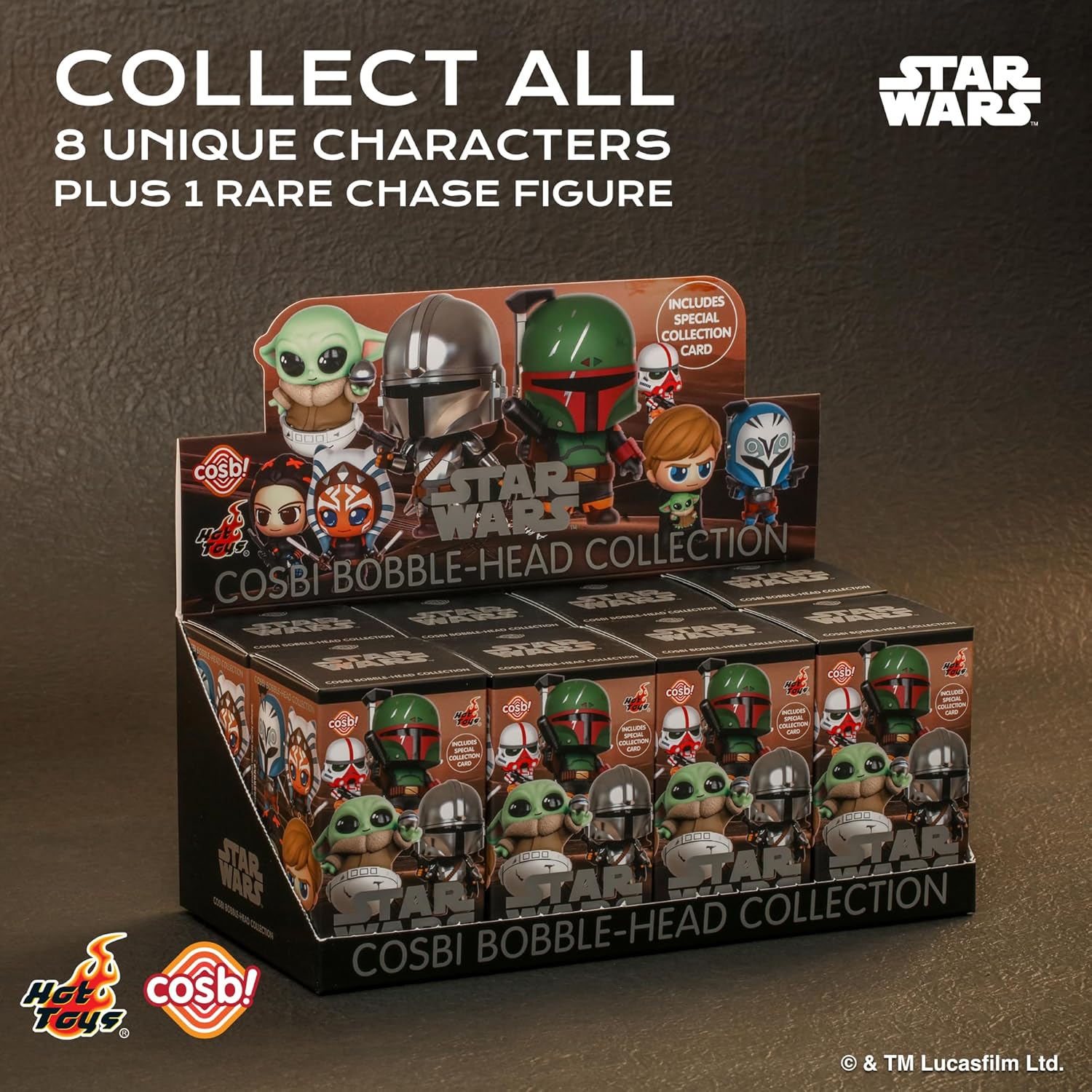 YuMe Star Wars Cosbi Bobble Head Collectible Mini Figure & Accessories | Blind Box Collection | Official Merchandise | Surprise Toy Gift | Collect All 9 Figures (8 Plus 1 Rare Chase)