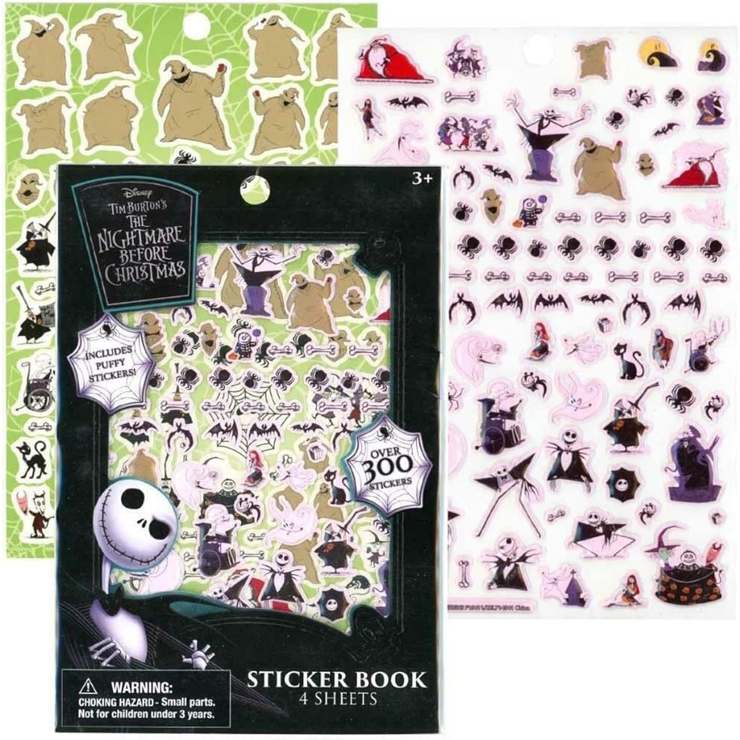 Disney Nightmare Before Christmas Sticker Book | 4 Sheets | Over 300 Stickers