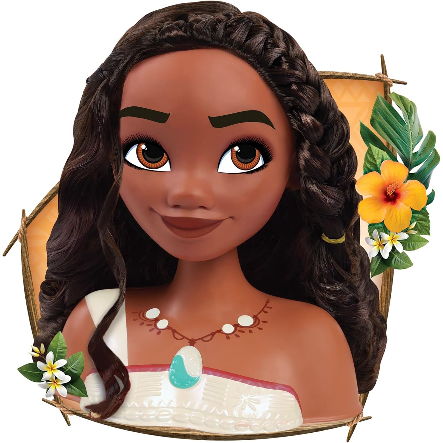 Disney Princess Moana 2 Styling Head, 14-Pieces, Pretend Play, Kids Toys for Ages 3 Up by Just Play