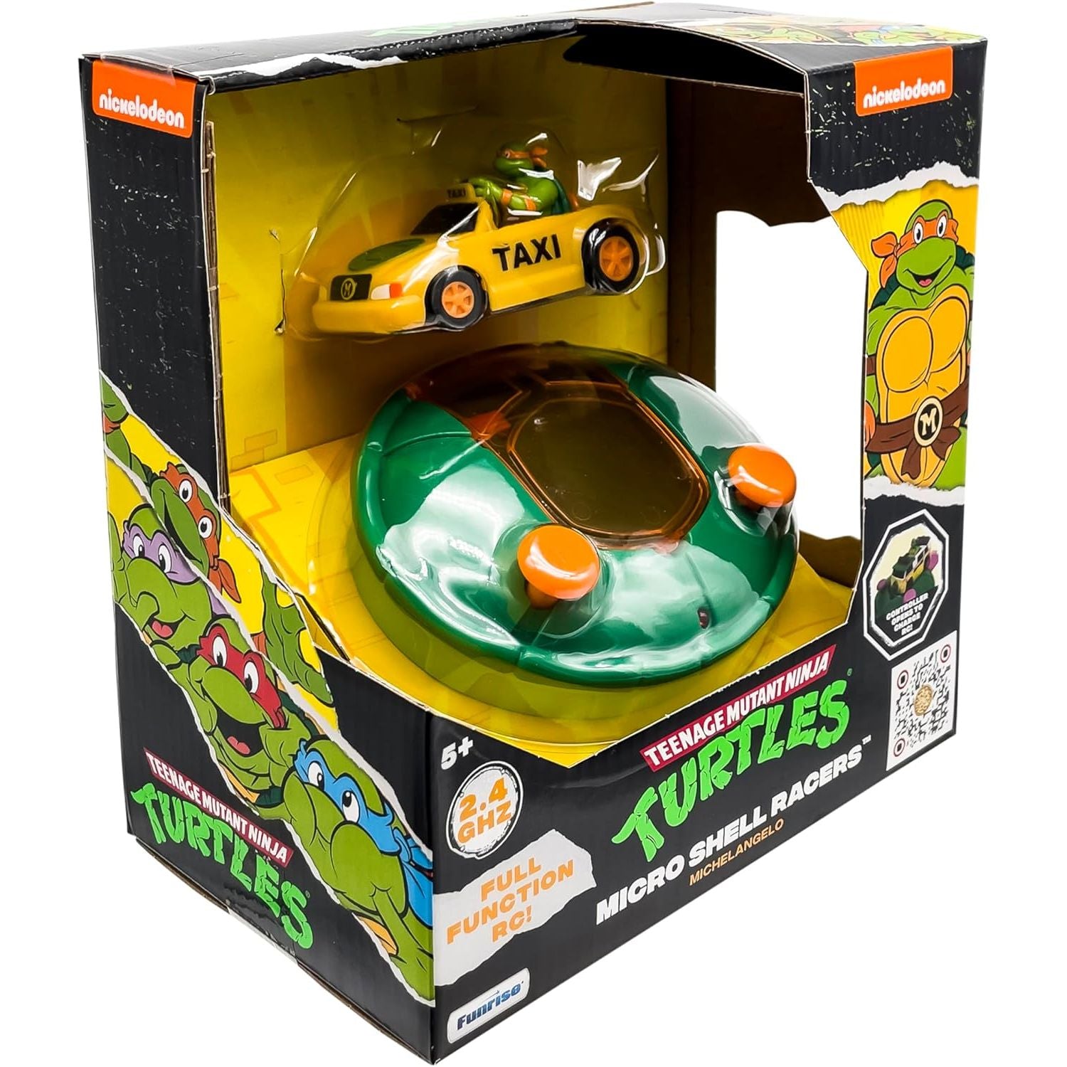 Teenage Mutant Ninja Turtles Toy, Michelangelo Micro Shell Racer Vehicle, TMNT Ninja Racing Toy for Kids, Classic Edition for Kids, Ages 3+