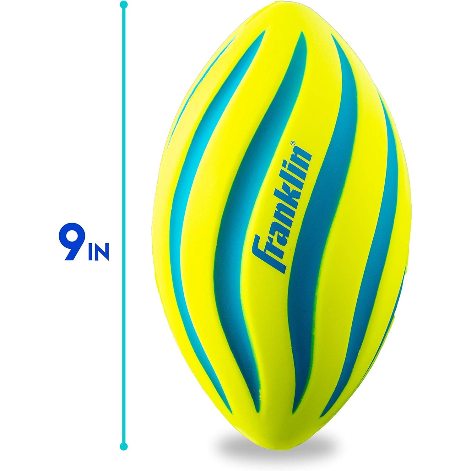 Franklin Sports Kids Foam Football - Mini Soft Foam Youth Football - Indoor + Outdoor Toy for Kids - Probrite 9" Mini Ball - Soft Backyard + Practice Toy Ball - Yellow