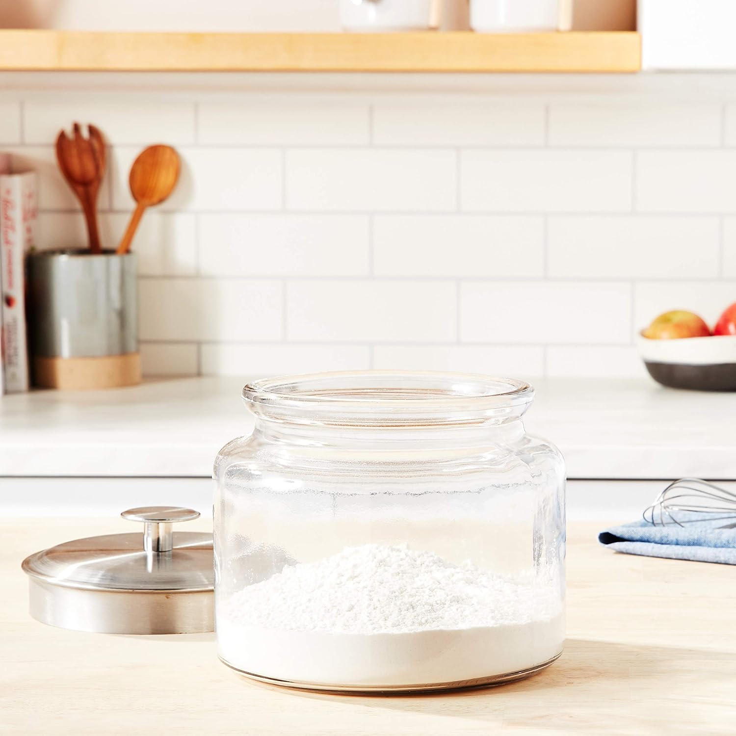 Anchor Montana Jar with Brushed Aluminum Metal Cover, 64 oz.