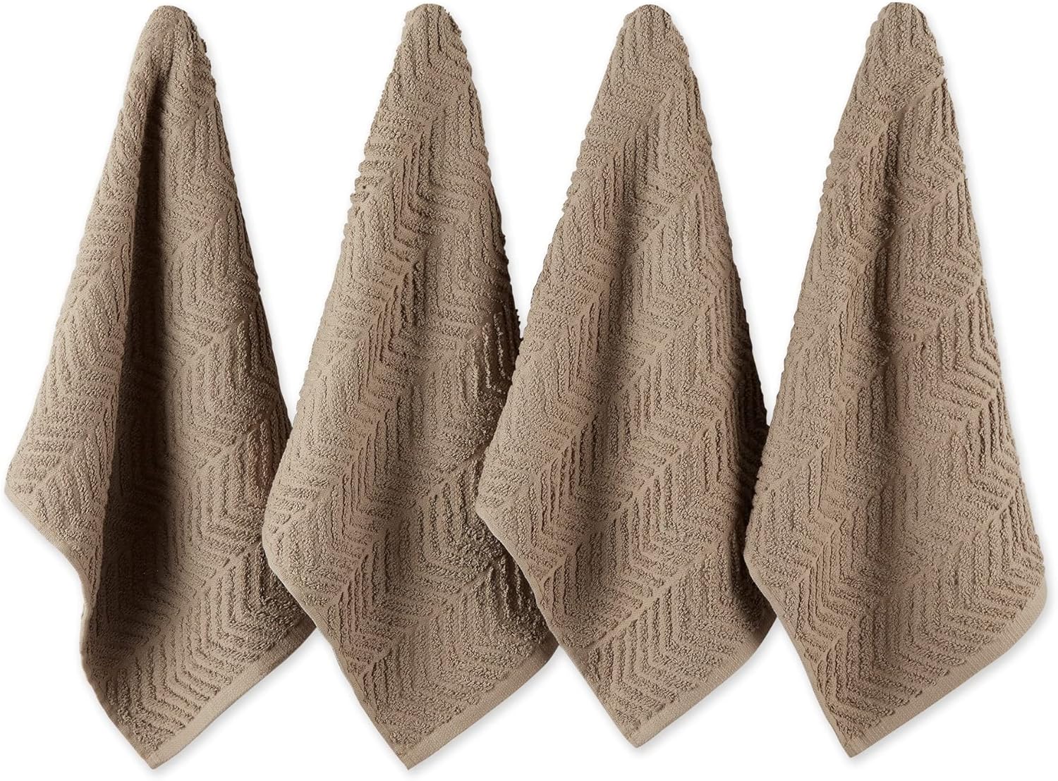 DII Luxury Barmop Collection Chevron Dishtowel Set, Aqua, 16x19, 4 Piece