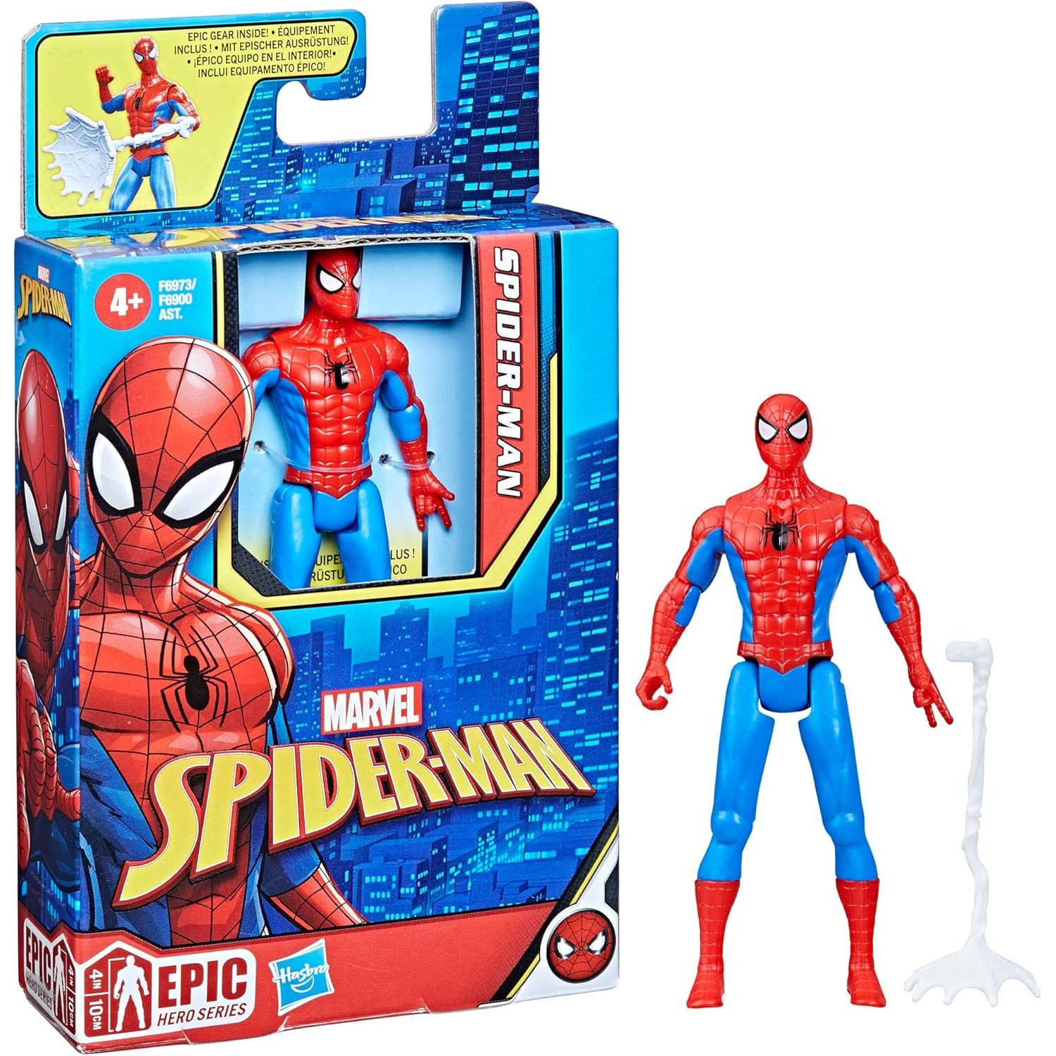Marvel Epic Hero Series Classic Spider-Man Action Figure, 4-Inch Small Toy, With Accessory, Marvel Action Figures for Kids Ages 4 and Up, Medium