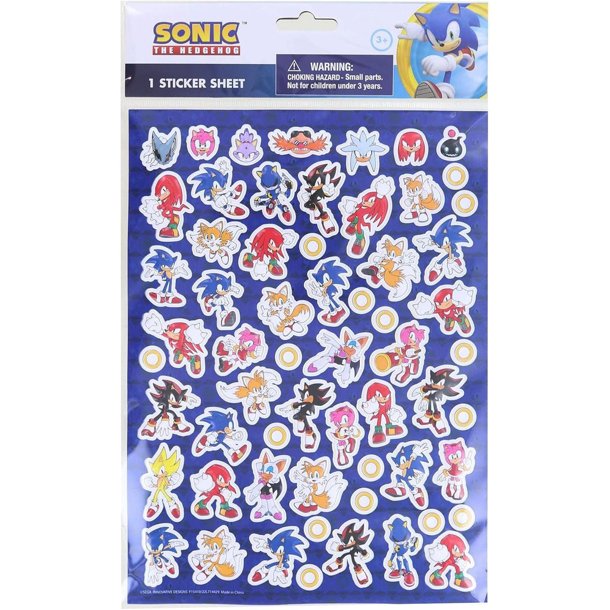 Sonic The Hedgehog Raised Sticker Sheet