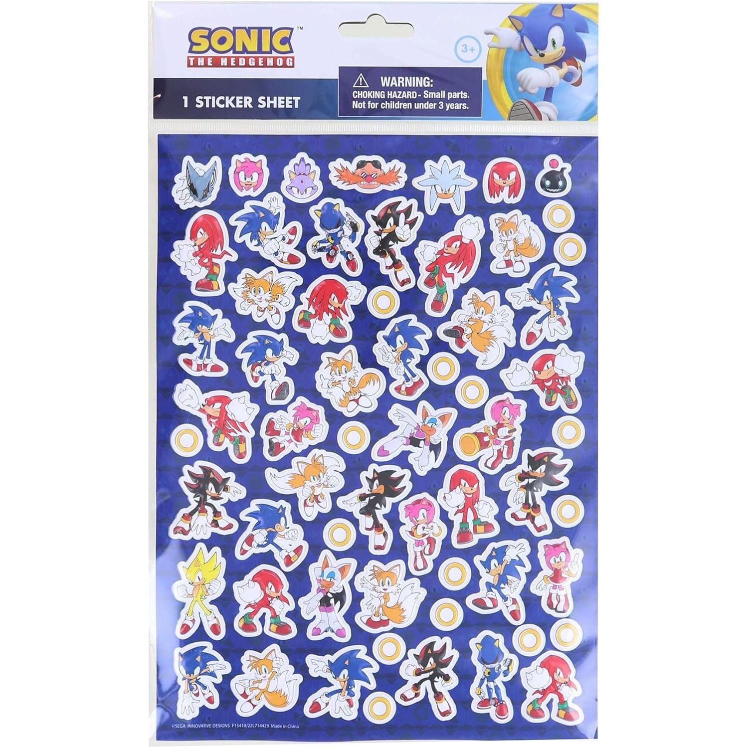 Sonic The Hedgehog Raised Sticker Sheet