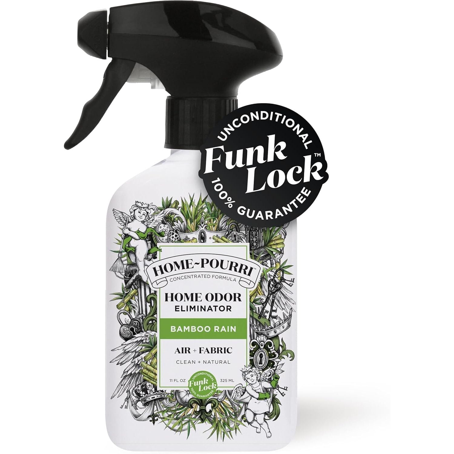 Home-Pourri Air + Fabric Multi-Purpose Odor Freshener Spray, Bamboo Rain, 11 Fl Oz - Jasmine, Bamboo and Fresh Grass