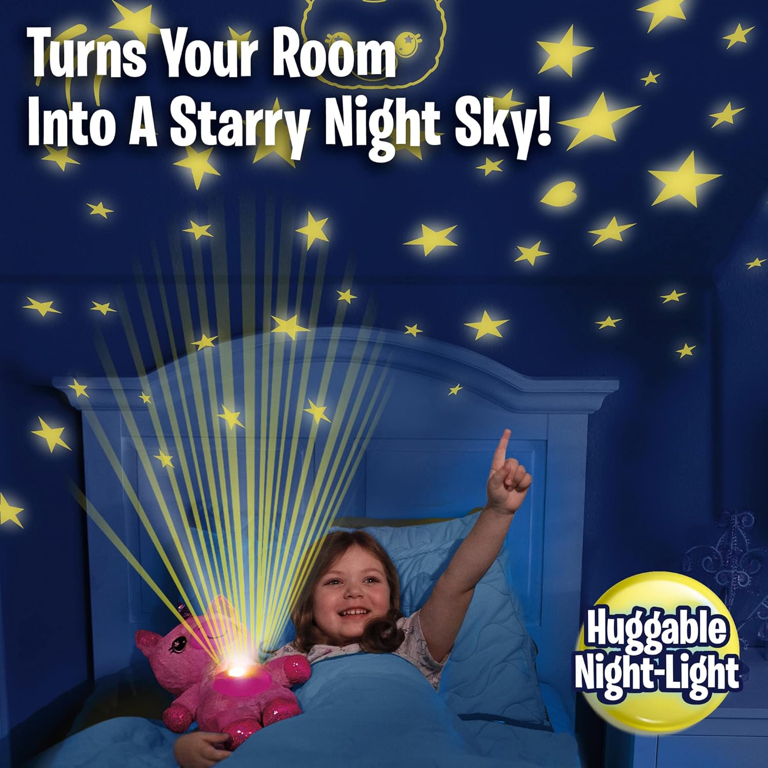 Ontel Star Belly Dream Lites, Stuffed Animal Night Light, Magical Pink And Purple Unicorn - Projects Glowing Stars & Shapes In 6 Gentle Colors, As Seen On TV