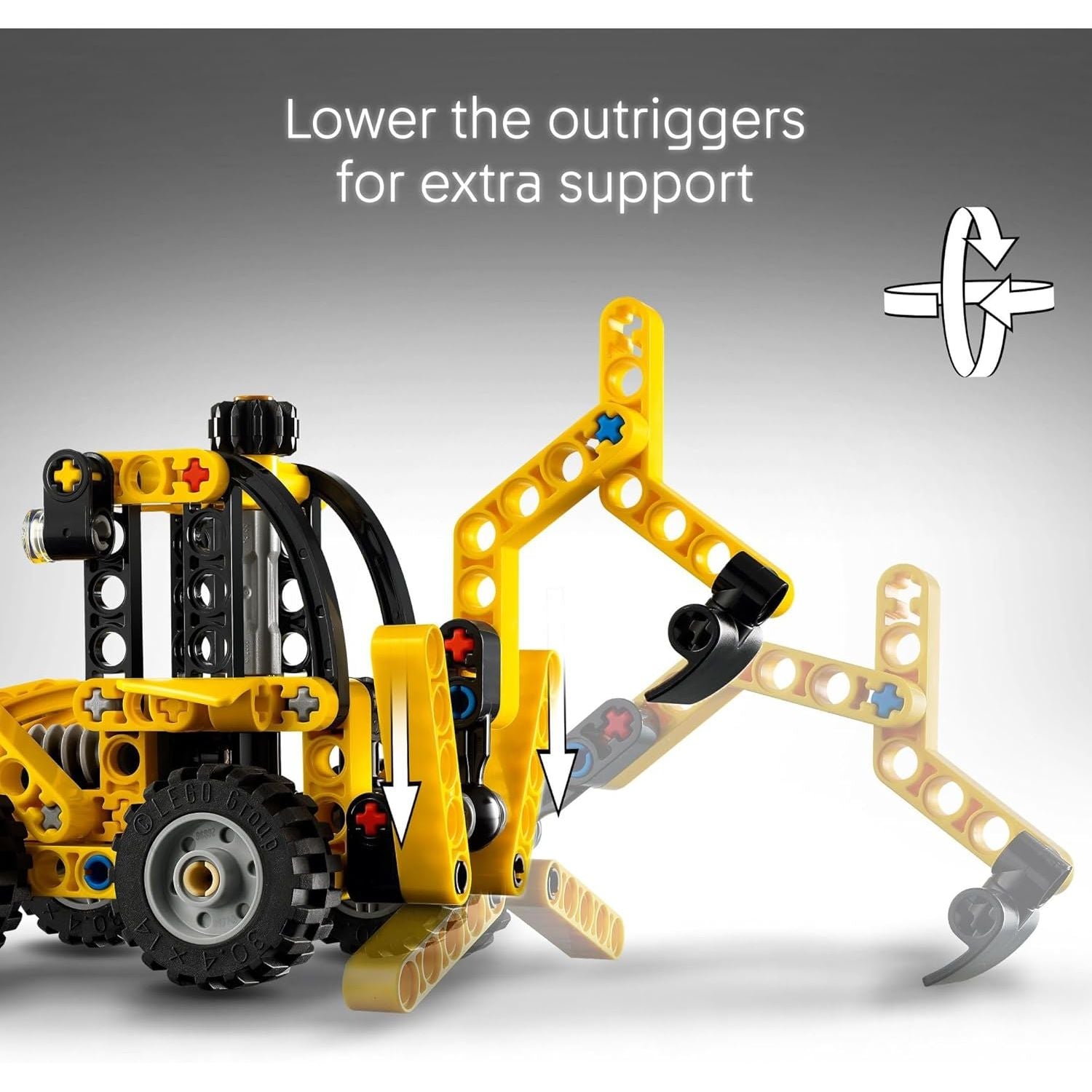 LEGO Technic Backhoe Loader Construction Toy - Building Toy Set for Boys and Girls, Ages 7+ - Educational Gift Idea for Kids Birthday with Usable Back Digger, Scoop, & Outriggers - 42197