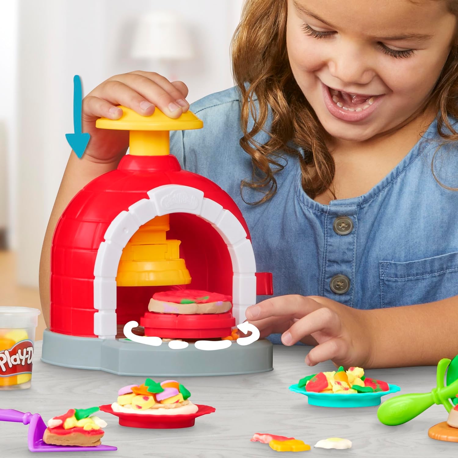 Play-Doh Kitchen Creations Pizza Oven Playset with 6 Cans & 8 Accessories, Back to School Classroom Supplies, Play Food & Cooking Toys, Preschool Toys, Ages 3+