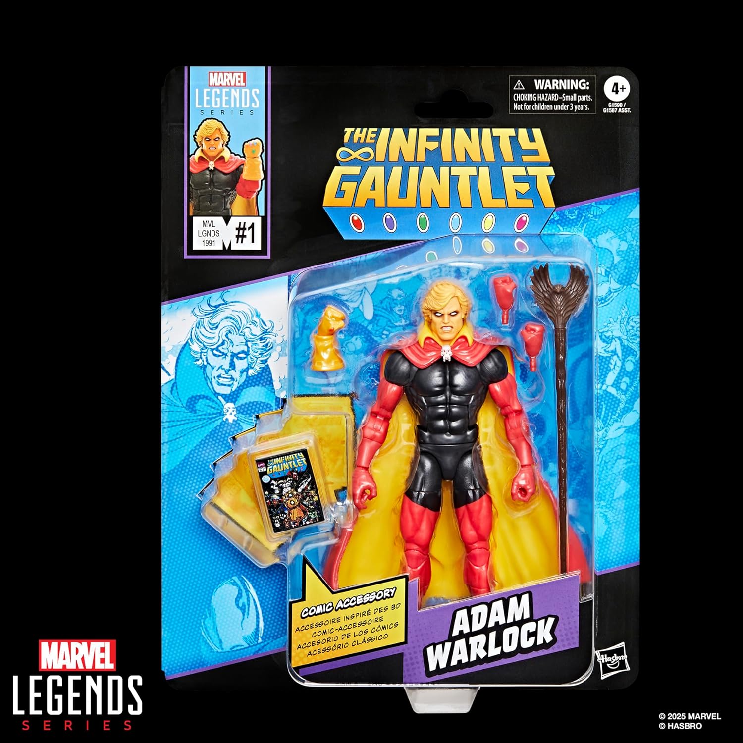 Marvel Legends Series Adam Warlock, Infinity Gauntlet Comics-Inspired Collectible 6-Inch Scale Action Figure with Character-Sized Comic Accessory