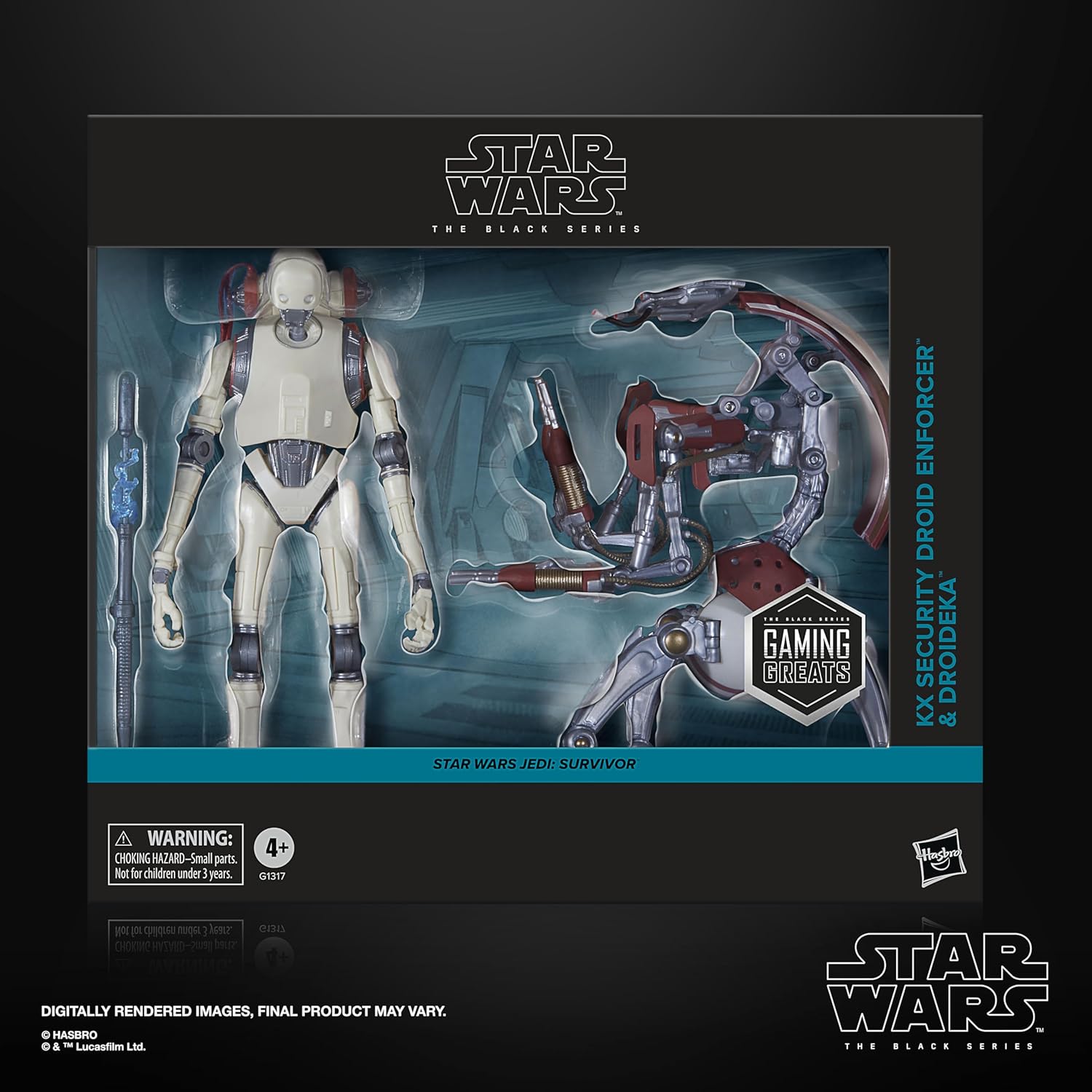 STAR WARS The Black Series KX Security Droid Enforcer & Droideka, Jedi: Survivor Gaming Greats Collectible 6 Inch Action Figure 2-Pack (Amazon Exclusive) | Jedi: Survivor, Gaming Greats Collectible, 6 Inch Action Figure, Amazon Exclusive
