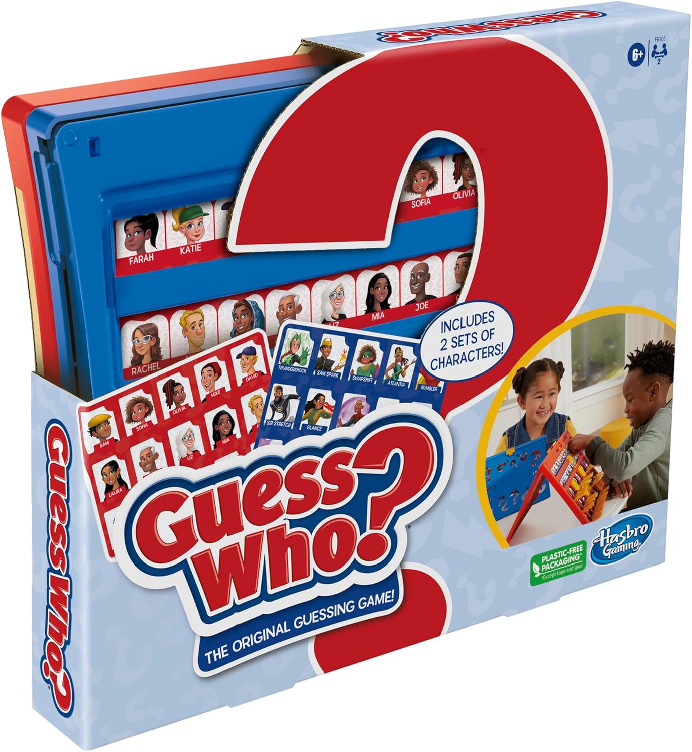 Hasbro Gaming Guess Who? Original,Easy to Load Frame,Double-Sided Character Sheet,2 Player Board Games for Kids,Guessing Games for Families,Ages 6 and Up