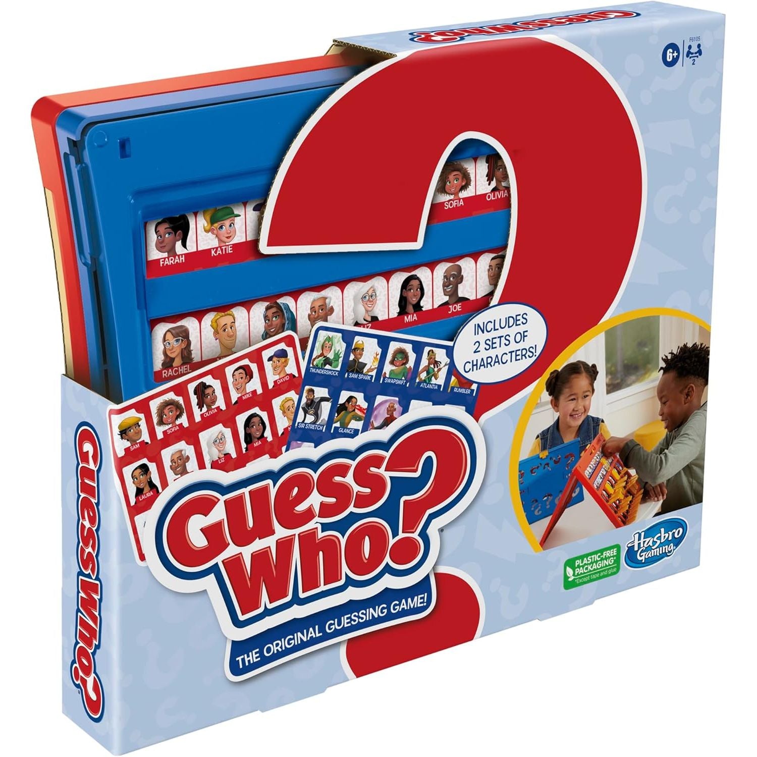 Hasbro Gaming Guess Who? Original,Easy to Load Frame,Double-Sided Character Sheet,2 Player Board Games for Kids,Guessing Games for Families,Ages 6 and Up