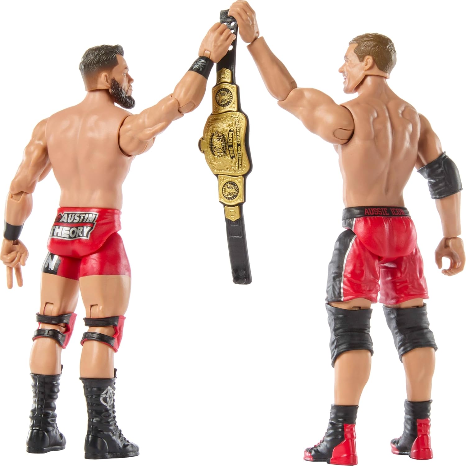 Mattel WWE Main Event Showdown Action Figures 2-Pack with Accessory, Series #22 Austin Theory & Grayson Waller Collectible Set, 6-inch