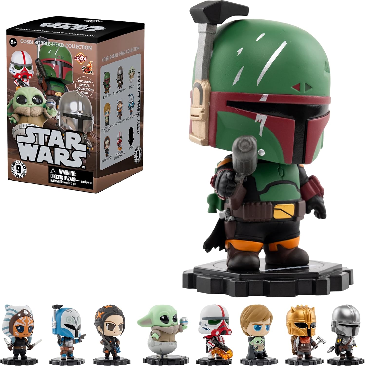YuMe Star Wars Cosbi Bobble Head Collectible Mini Figure & Accessories | Blind Box Collection | Official Merchandise | Surprise Toy Gift | Collect All 9 Figures (8 Plus 1 Rare Chase)
