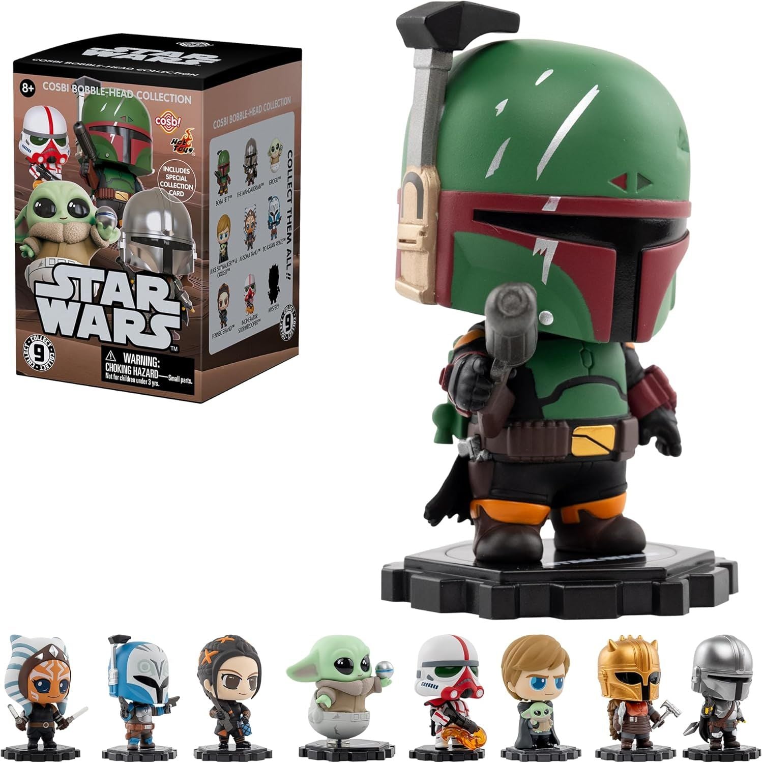 YuMe Star Wars Cosbi Bobble Head Collectible Mini Figure & Accessories | Blind Box Collection | Official Merchandise | Surprise Toy Gift | Collect All 9 Figures (8 Plus 1 Rare Chase)