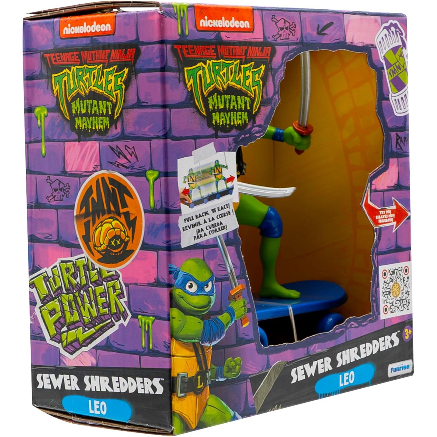 Teenage Mutant Ninja Turtles 5" Sewer Shredders Leonardo Movie Edition, Ages 3+, Pretend Play Toy Figure Playsets, Shred and Battle with TMNT Skate Toy!