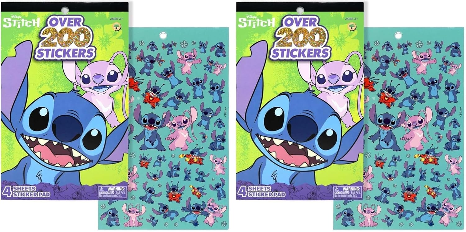 United Pacific Designs 20601: Stitch 4 Sheet Foil Cover Sticker Pad, 200+ Stickers (Pack of 2)