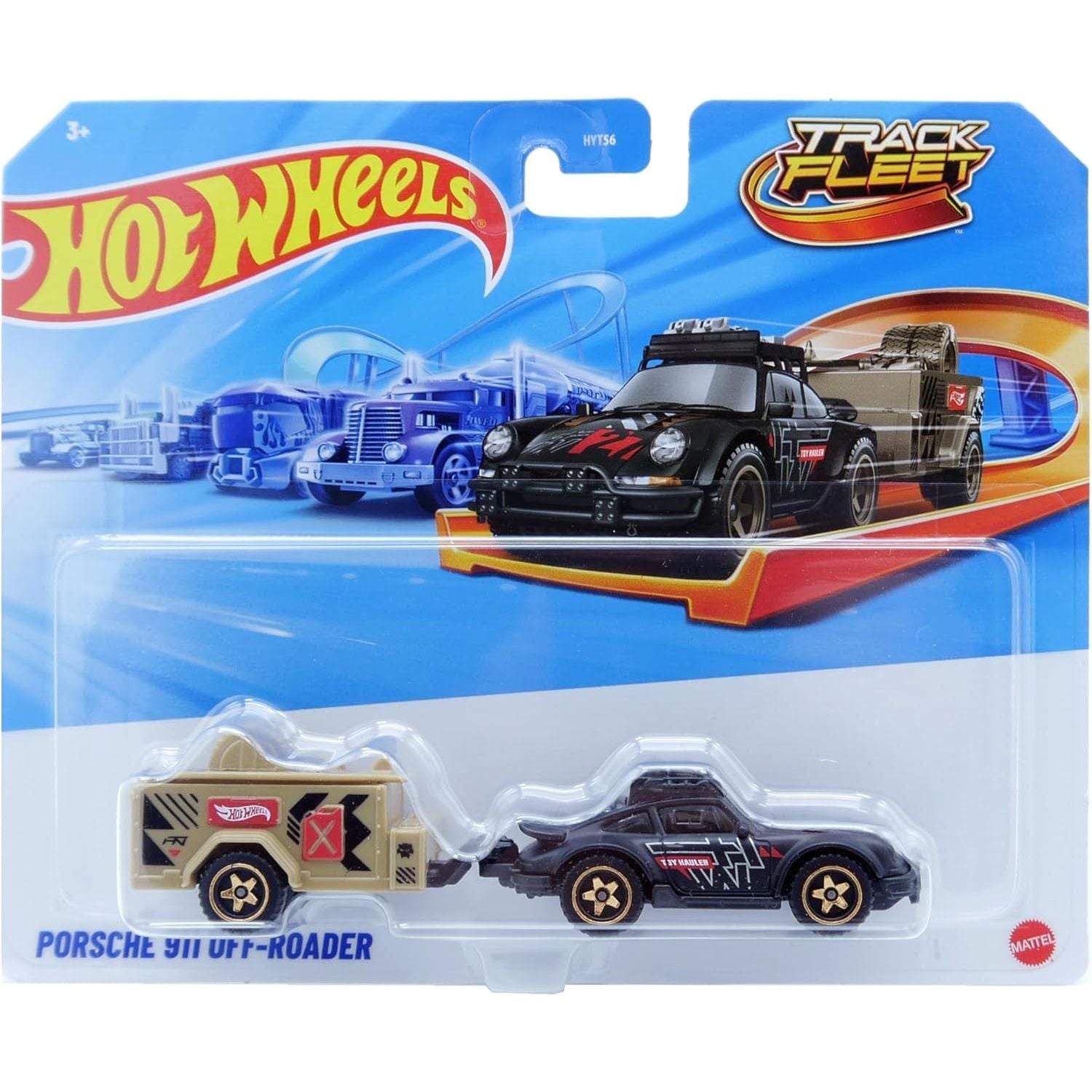 Hot Wheels Track Fleet Porsche 911 Off-Roader [Black & Tan], 1:64 Scale Diecast Vehicle