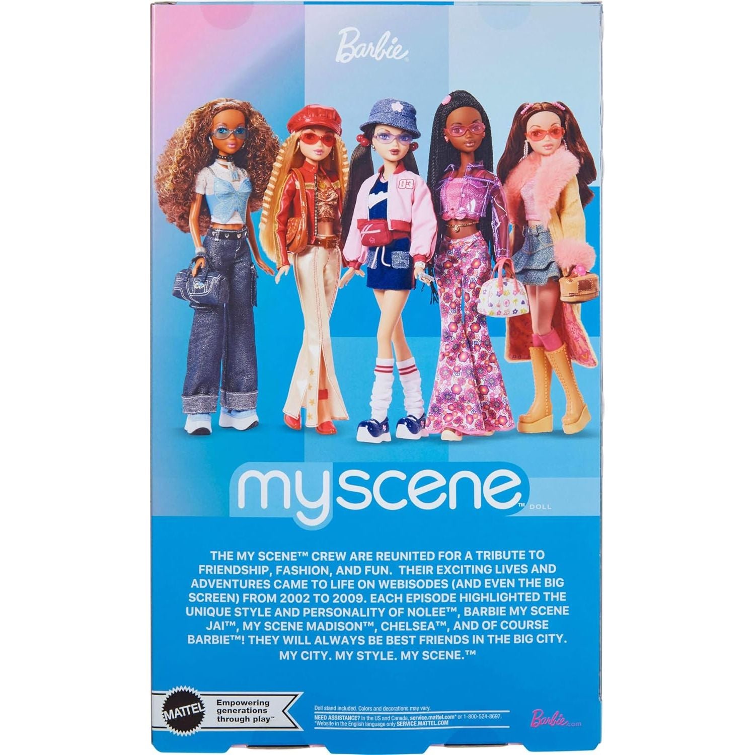 Barbie Signature My Scene Nolee Doll and Accessories, Y2K-Inspired Outfit with Sporty Matching Set, Cropped Jacket, Leg Warmers and Doll Stand
