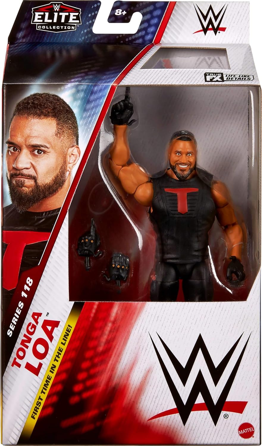 Mattel WWE Elite Action Figure & Accessories, Series #118, 6-inch Collectible Tonga Loa with 25 Articulation Points & Swappable Hands