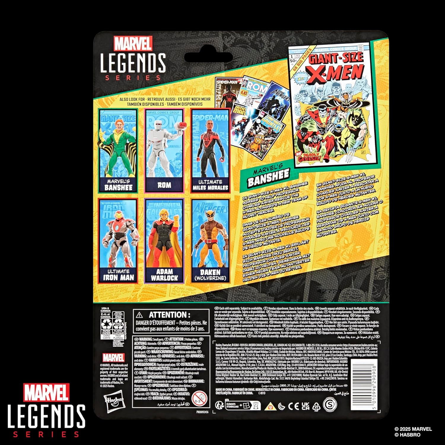 Marvel Legends Series Banshee, Giant-Size X-Men #1 (1975) Comics-Inspired Collectible 6-Inch Scale Action Figure with Character-Sized Comic Accessory