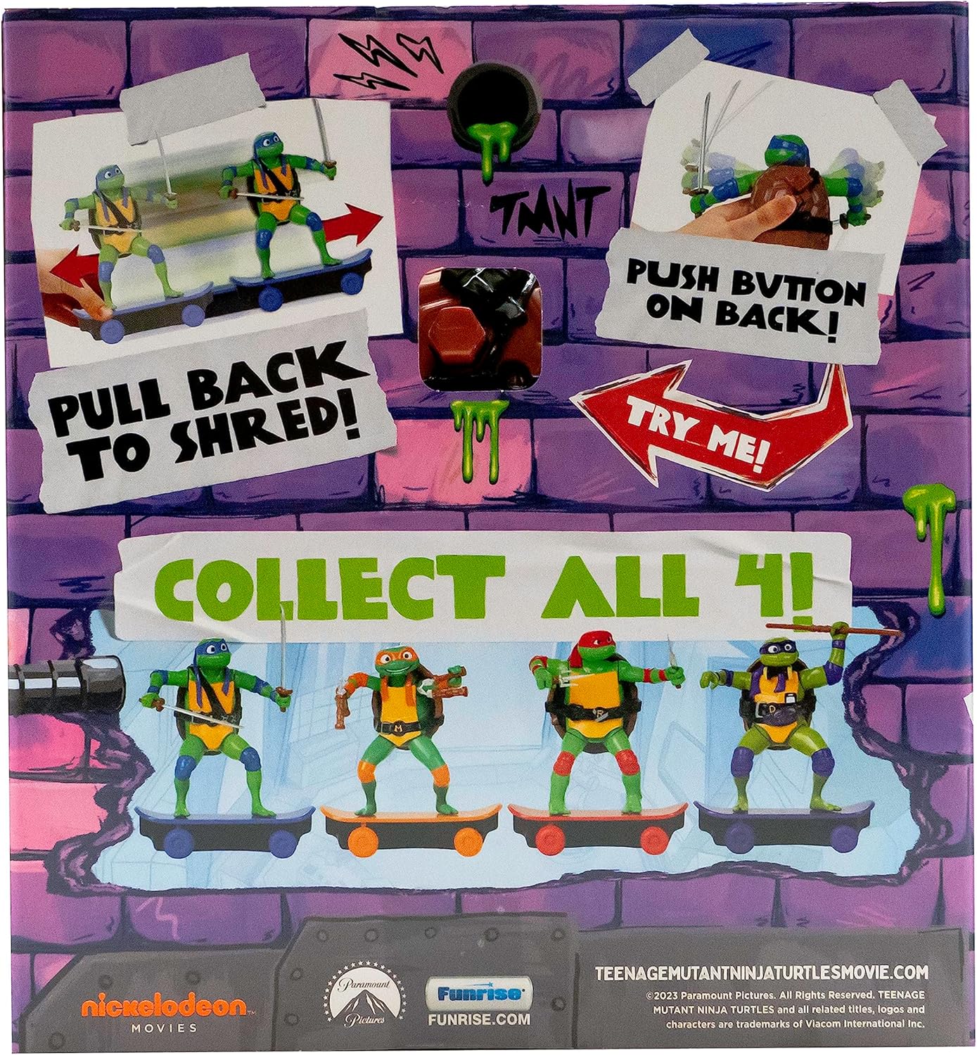 Teenage Mutant Ninja Turtles 5" Sewer Shredders Leonardo Movie Edition, Ages 3+, Pretend Play Toy Figure Playsets, Shred and Battle with TMNT Skate Toy!