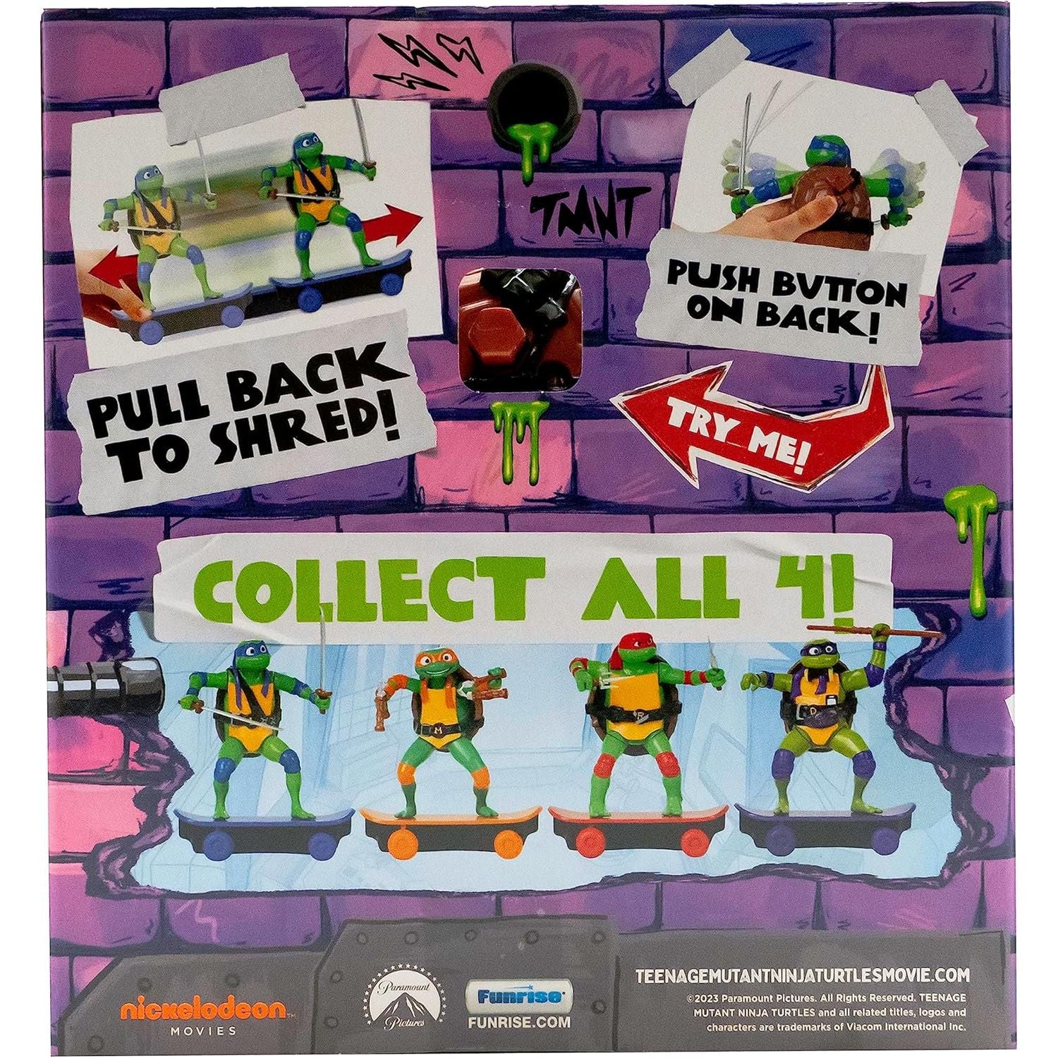 Teenage Mutant Ninja Turtles 5" Sewer Shredders Leonardo Movie Edition, Ages 3+, Pretend Play Toy Figure Playsets, Shred and Battle with TMNT Skate Toy!