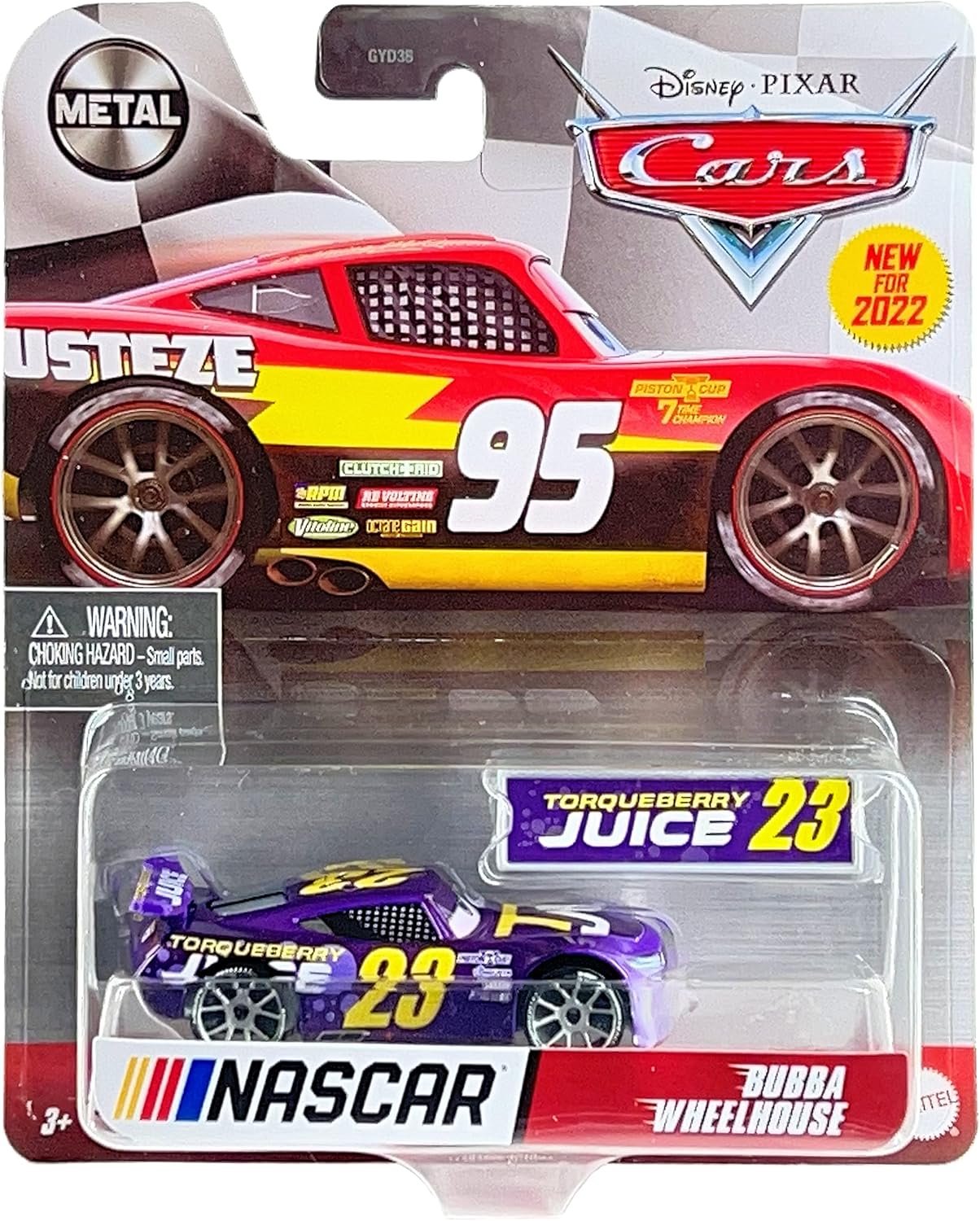 Disney Pixar Cars 2022 Diecast Metal NASCAR Series Torqueberry Juice #23 Next-Gen Racer Bubba Wheelhouse