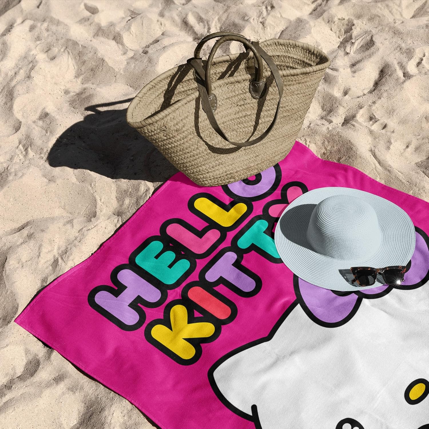 Northwest Hello Kitty Microfiber Beach Towel, 30" x 60", Hello Beach