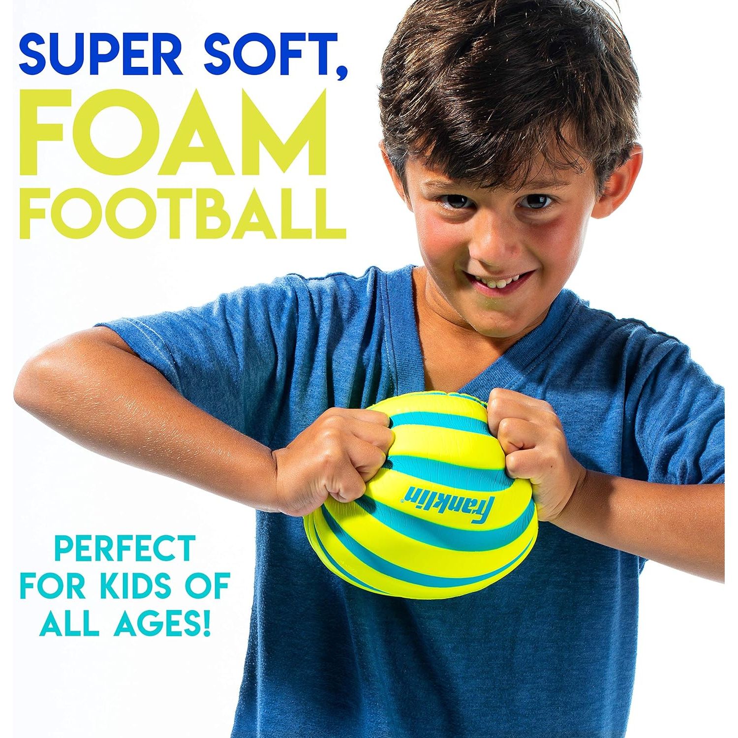 Franklin Sports Kids Foam Football - Mini Soft Foam Youth Football - Indoor + Outdoor Toy for Kids - Probrite 9" Mini Ball - Soft Backyard + Practice Toy Ball - Yellow