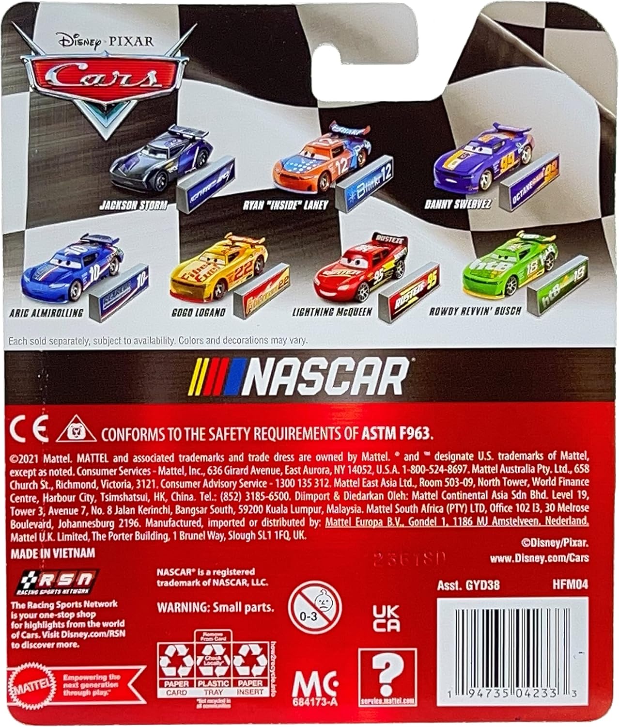 Disney Pixar Cars 2022 Diecast Metal NASCAR Series Torqueberry Juice #23 Next-Gen Racer Bubba Wheelhouse