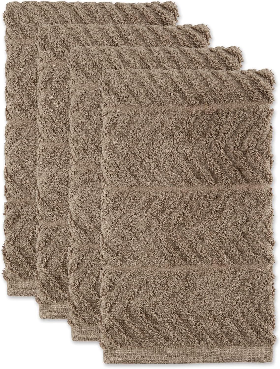 DII Luxury Barmop Collection Chevron Dishtowel Set, Aqua, 16x19, 4 Piece