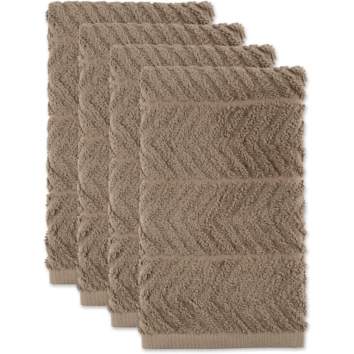 DII Luxury Barmop Collection Chevron Dishtowel Set, Aqua, 16x19, 4 Piece