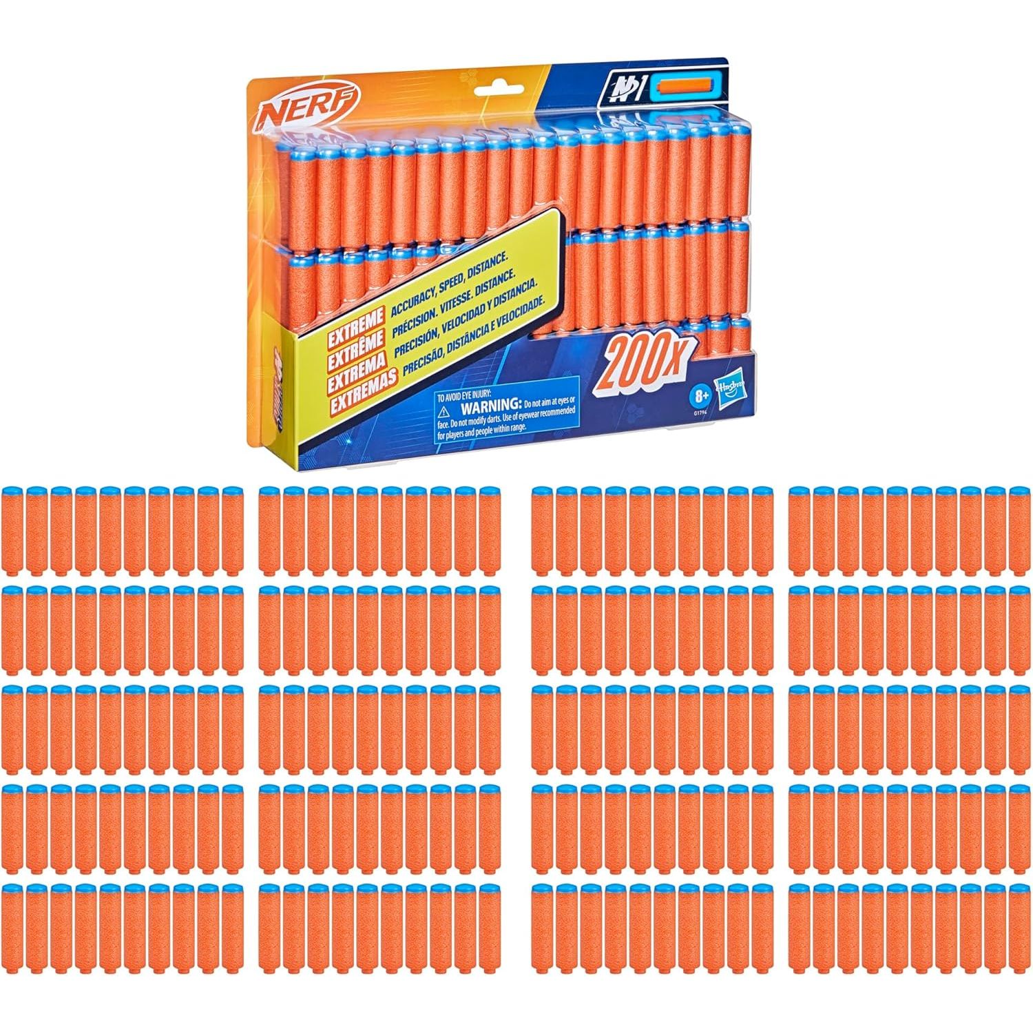 Nerf N Series N1 Dart Refill Pack, Includes 200 Darts, Compatible Only with Nerf N Series Blasters, Outdoor Games, Ages 8+